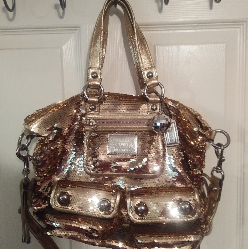 Coach spotlight gold sequin